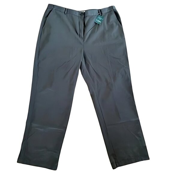 L.L. Bean Classic Fit Straight Pants Vintage Olive Green Trousers Size 18W NWT - Picture 1 of 7